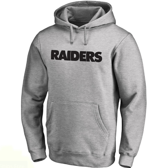 Raiders Word Black & Grey Unisex Hoodie - Picture 1 of 2